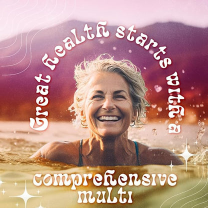 LUV Everyday™ Women’s 50+ Multivitamin, Women’s 50+ Adult Formula Daily Nutritional Support with Iron, Calcium, KSM-66 Ashwaganda, CoQ10, Lycopene, and Lutemax 2020 - Non GMO Gluten Free - 60 Capsules