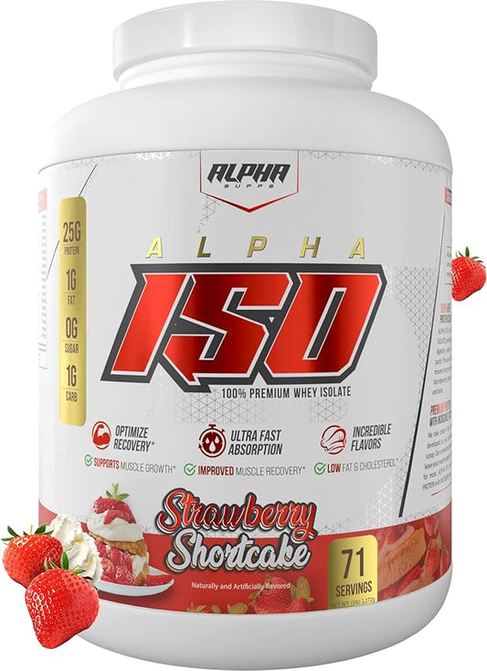 ISO, Low Carb 100% Whey Protein Isolate Powder, 25 Grams Per Serving, Helps Support Muscle Growth, Low Sugar and Gluten Free (Strawberry Shortcake, 5 lb)