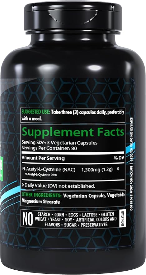 N-Acetyl L-Cysteine (NAC) | 1300mg | 240 Capsules | Traditional Herb Supplement for Prostate and Urinary Health