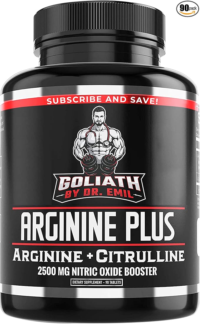 Dr. Emil's ARGININE Plus - L Arginine + L Citrulline - 2500 MG High Dose NO Booster Tablets - Nitric Oxide Supplement for Vascularity and Heart Health (Arginine AAKG and Citrulline Malate 2:1)