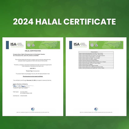 Zaytun Halal Vitamin D3 5000 IU, 180 Mini Softgels, Supports Bones, Healthy Muscle Function & Immune, Premium Vitamin D from Safflower Oil, 6 Months Supply, Non-GMO, Gluten-Free, Made in USA