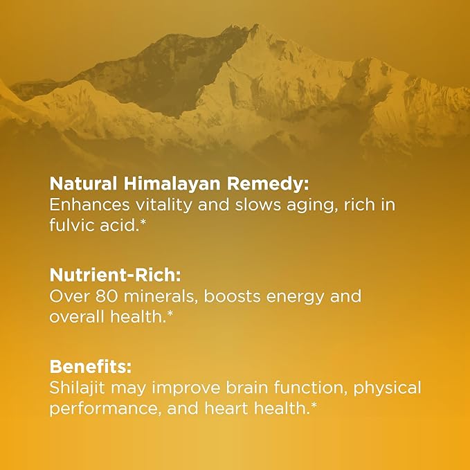 Shilajit Gummies – Pure Himalayan Shilajit for Men & Women, Energy, Brain Health, Immunity Support, Sugar-Free, 90 Gummies (45-Day Supply)