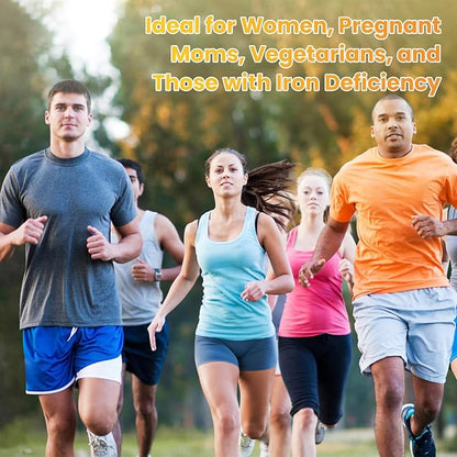 Liquid Iron Supplement for Women, Men & Kids, Liquid Iron Drops with Folate, Vitamin C, B6, B12 for Anemia, Red Blood Cell, Energy Support, Pineapple Flavor, 2 Fl Oz