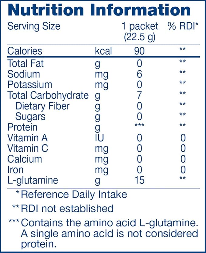 Glutamine Powder, Unflavored, 0.79 Oz Packet, 14 Pack