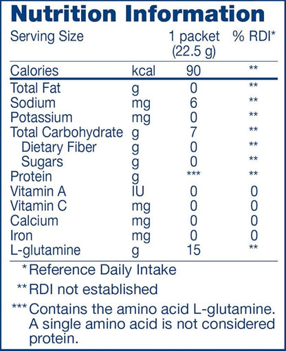 Glutamine Powder, Unflavored, 0.79 Oz Packet, 14 Pack