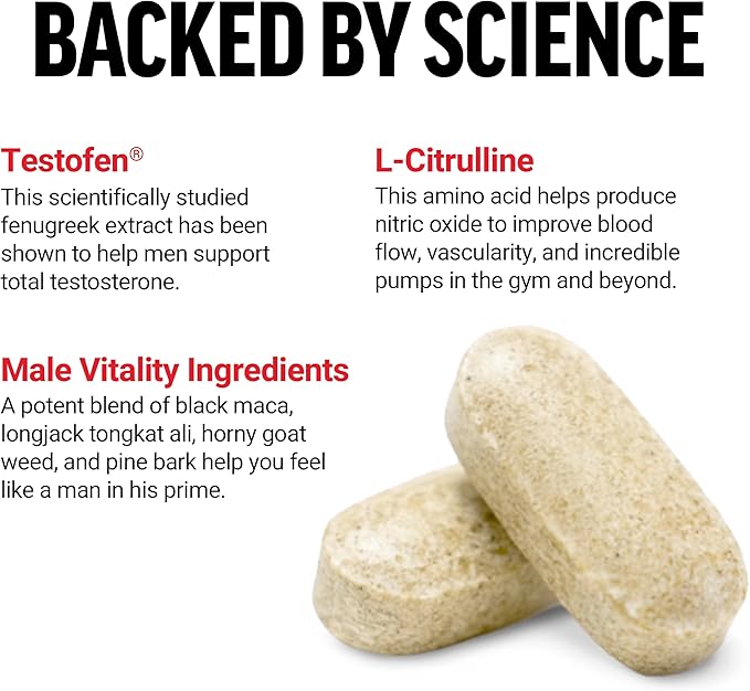 FORCE FACTOR Test X180 Alpha v2 T-Support for Men, T-Supplement to Help Build Strength, Boost Nitric Oxide, and Support Daily Performance, 120 Tablets