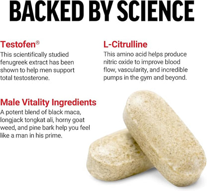 FORCE FACTOR Test X180 Alpha v2 T-Support for Men, T-Supplement to Help Build Strength, Boost Nitric Oxide, and Support Daily Performance, 120 Tablets