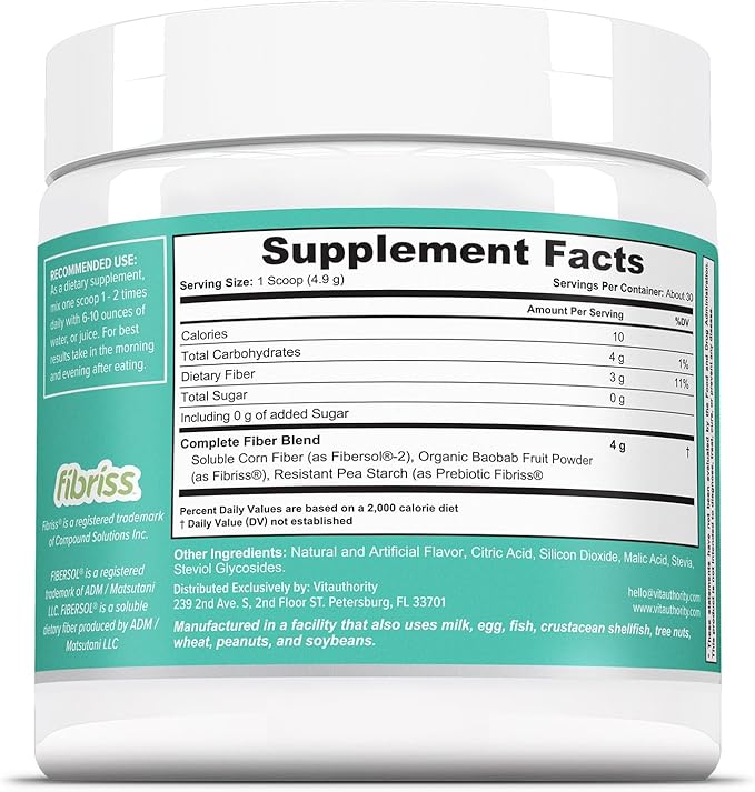 Prebiotic Fiber Powder Supplement | Healthy Gut Cleanse Detox for Women and Digestive Health Regularity, Satiety & Bloating Relief for Women | Colon Cleanser & Detox Powder Apple Flavored, 30 Servings