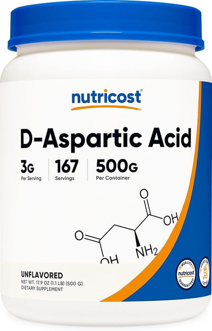 Nutricost D-Aspartic Acid (DAA) Powder 500G - DAA Supplement