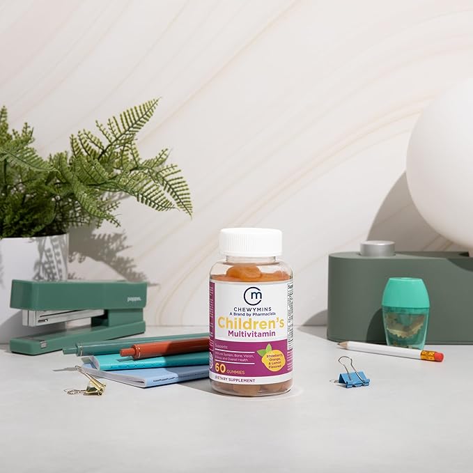 Halal Children's Multivitamin Gummies - Strawberry, Orange, and Lemon Flavor - Non-GMO, Organic, and Vegetarian - Supports Kids' Growth and Development - 60 Gummies