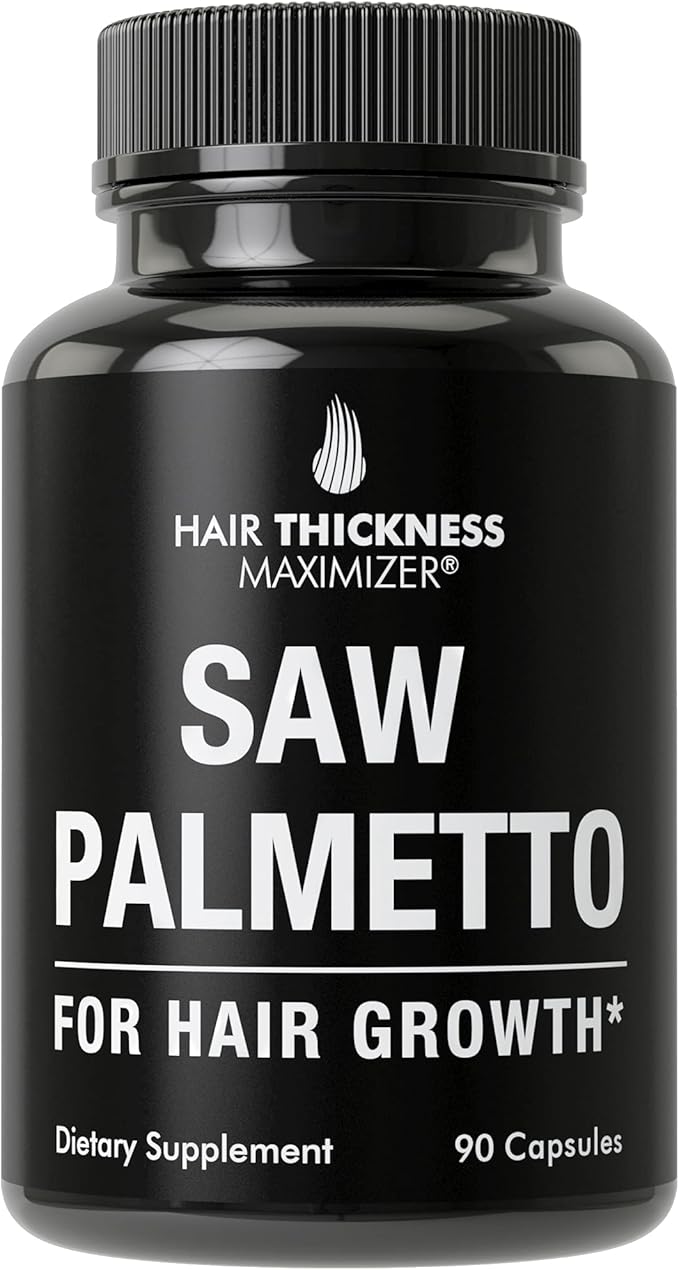 Saw Palmetto for Women and Men Hair Loss. Extra Strength Vitamin Treatment Designed for Thicker, Stronger Hair Growth and Less Shedding. DHT Blocker Capsules Powder Supplement. 1200 mg 3 Pill Serving