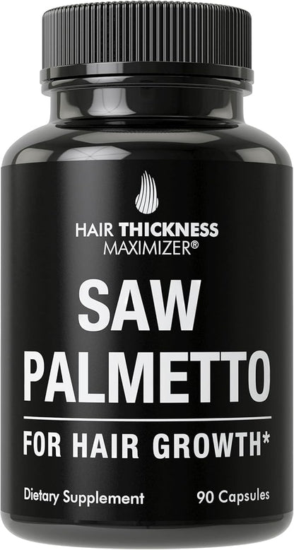 Saw Palmetto for Women and Men Hair Loss. Extra Strength Vitamin Treatment Designed for Thicker, Stronger Hair Growth and Less Shedding. DHT Blocker Capsules Powder Supplement. 1200 mg 3 Pill Serving