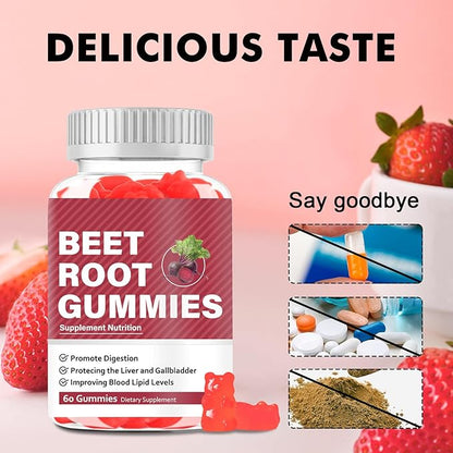 Beet Root Gummies Supplements, Beet Root Chewables, Beet Root Gummy Supplement for Adults, Energy Providing, Nutrition Supporting, Multivitamin