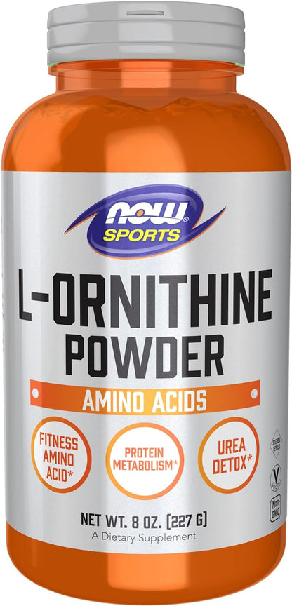 NOW Foods Sports Nutrition, L- Ornithine Powder, Protein Metabolism* and Urea Detox*, Amino Acids, 8-Ounce