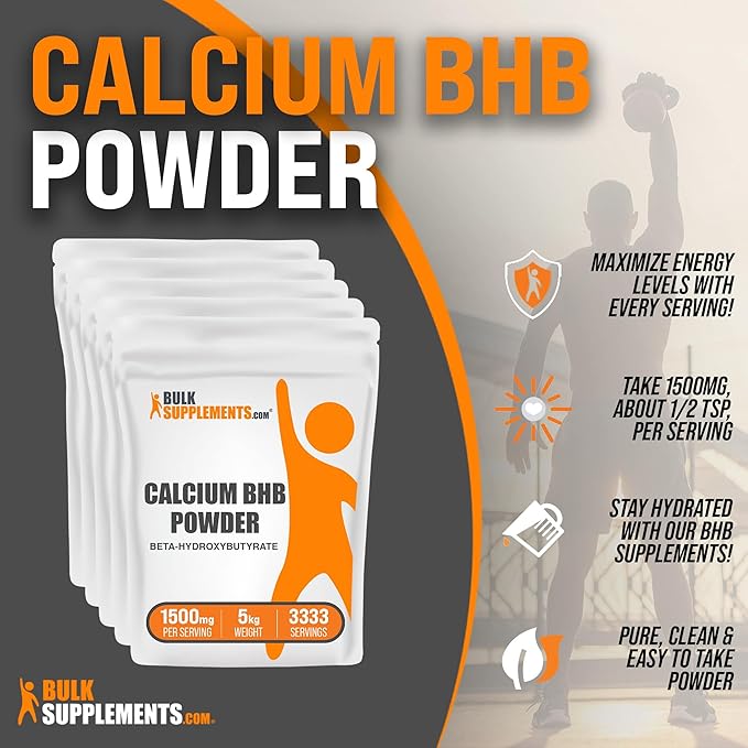 BulkSupplements.com Calcium BHB Powder - Keto BHB Supplement - Beta Hydroxybutyrate Powder - BHB Salts Powder - Keto Supplements - BHB Exogenous Ketones Powder (5 Kilograms - 11 lbs)