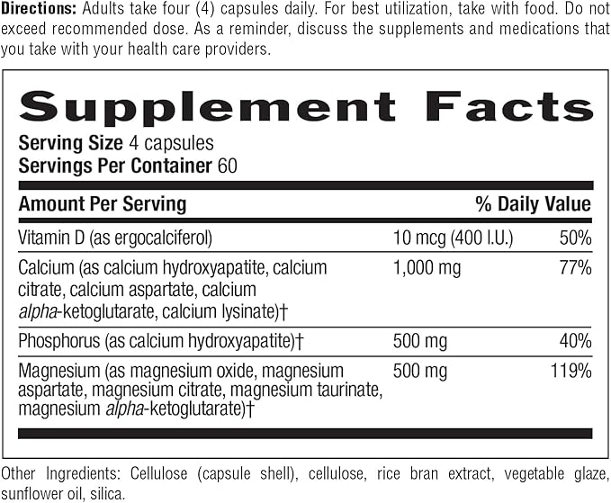 Country Life Target-Mins Calcium Magnesium with Vitamin D Complex for Total-Body Utilization and Osteoporosis Prevention
