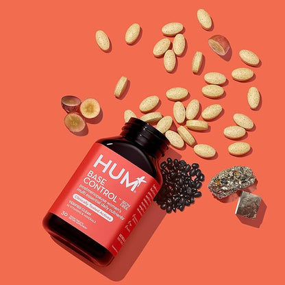 HUM Base Control -Iron Free,Daily Women's Minerals with B Complex, Vitamin C, 22 Micro-Nutrients to Support Postmenopausal Women - Non-GMO, Soy-Free, Gluten-Free (30-Count)