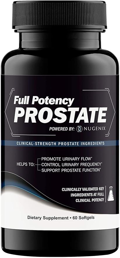 Nugenix Full Potency Prostate - Prostate Support Supplement for Men's Health, Clinical-Strength, Saw Palmetto, Increase Urinary Flow and Frequency, and Support Prostate Function, 60 Capsules