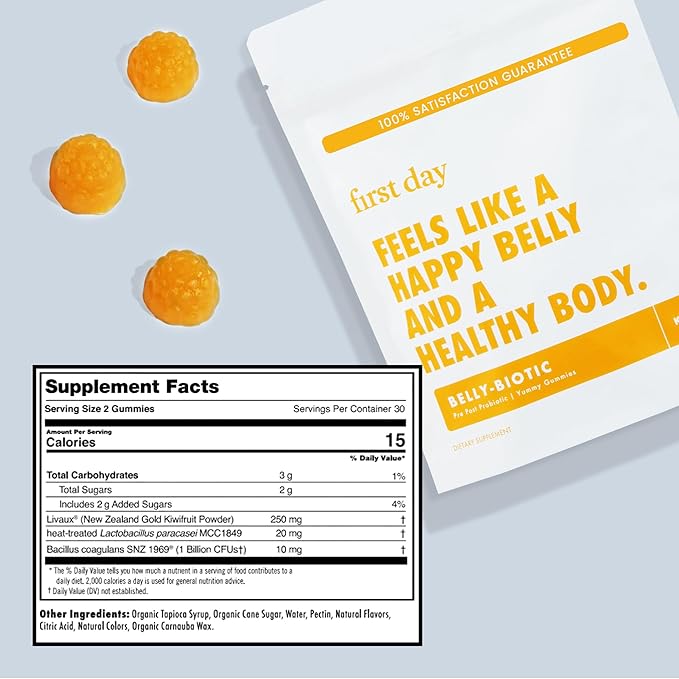 FIRST DAY Kids Tribiotic Gummies – Pre+, Post+, Probiotics & More to Support Growth – 60 Day Supply