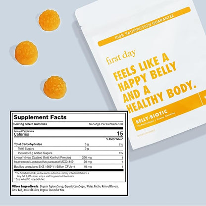 FIRST DAY Kids Tribiotic Gummies – Pre+, Post+, Probiotics & More to Support Growth – 30 Day Supply
