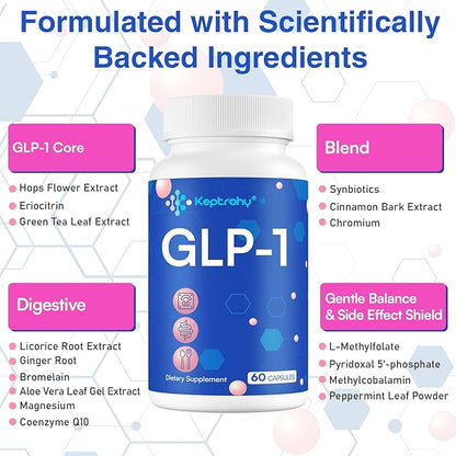 GLP-1 Support | GLP-1 Supplement, GLP Support Core with Synbiotics, Hops Extract, Eriocitrin Support GLP-1 Naturally, Natural GLP-1 Supplement for Men & Women, Take Before Meal - 840 Count