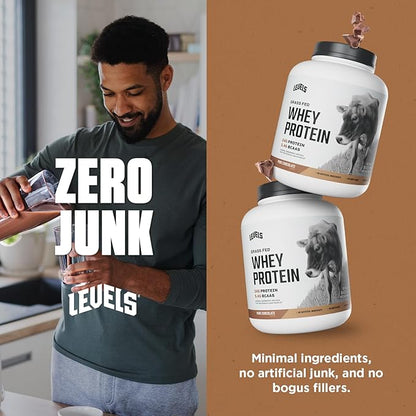 Levels Grass Fed Whey Protein Powder, No Artificials, 24G of Protein, Pure Chocolate, 5LB