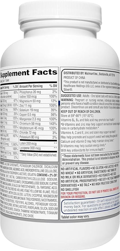 Equate Mature Adult 50+ One Daily Complete Multivitamin Compare to Centrum Silver (400 Ct)