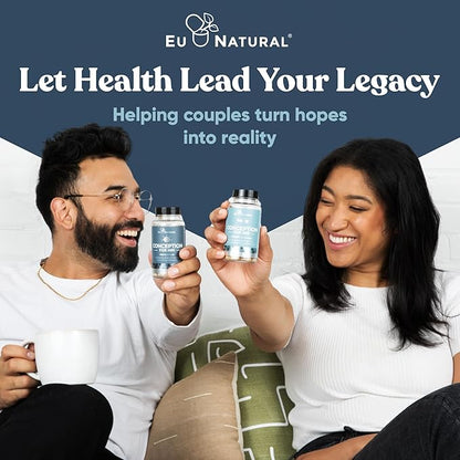 Eu Natural Conception Fertility for Her & Him Bundle - Fertility Supplements Combo for Women & Men – Prenatal Vitamins – Promote Hormone Balance, Cycle Consistency, Aid Ovulation – 120 Count
