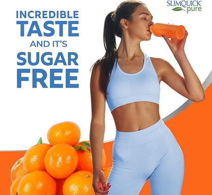 SlimQuick Extra Strength Weight Management Drink Mix for Women, Tangerine - Helps Metabolism, Keeps Full for Longer with Green Tea, Caffine, Chaste Tree, Rhodiola Extract - 26 Count