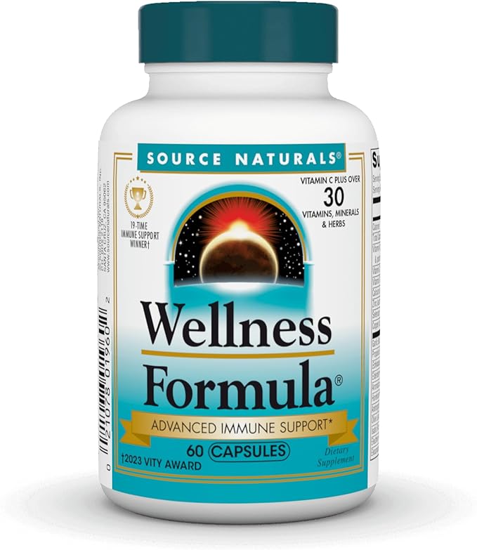 Source Naturals Wellness Formula Bio-Aligned Vitamins & Herbal Defense for Immune System Support - Dietary Supplement & Immunity Booster - 60 Capsules