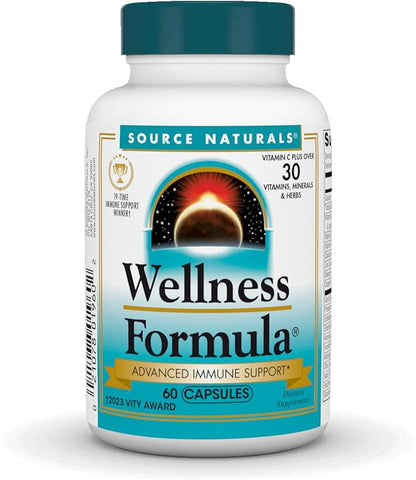Source Naturals Wellness Formula Bio-Aligned Vitamins & Herbal Defense for Immune System Support - Dietary Supplement & Immunity Booster - 60 Capsules