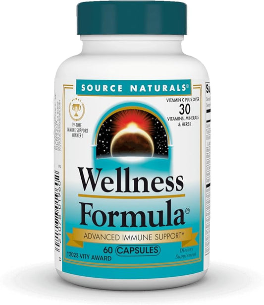 Source Naturals Wellness Formula Bio-Aligned Vitamins & Herbal Defense for Immune System Support - Dietary Supplement & Immunity Booster - 60 Capsules