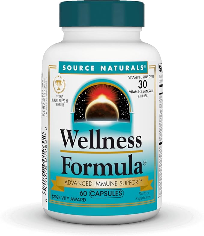 Source Naturals Wellness Formula Bio-Aligned Vitamins & Herbal Defense for Immune System Support - Dietary Supplement & Immunity Booster - 60 Capsules