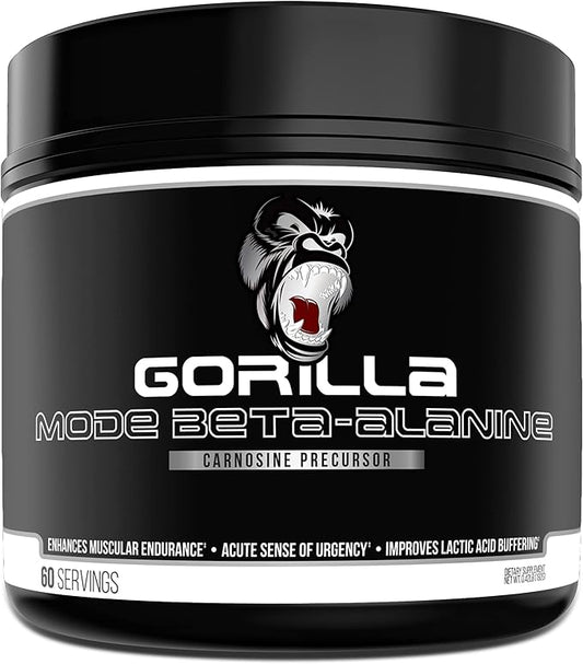 Gorilla Mode Beta-Alanine – Carnosine Precursor/Enhanced Muscular Endurance / 3.2 Grams per Servings
