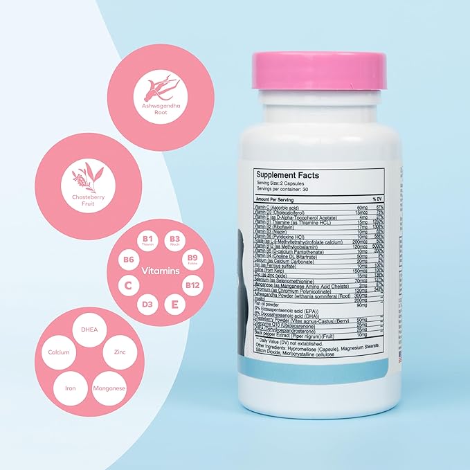 Dr. Talbot's Mom Fertility Support Multi-Vitamins - Aids Ovulation and Prepares Body for Conception - 60 Capsules