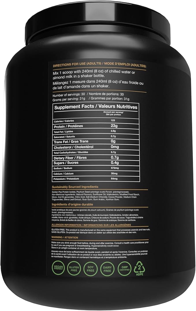 Blessed Vegan Protein Powder - Plant Based Protein Powder Meal Replacement Protein Shake, 23g of Pea Protein Powder, Dairy Free, Gluten Free, Soy Free, No Sugar Added, 30 Servings (Peanut Butter Cup)