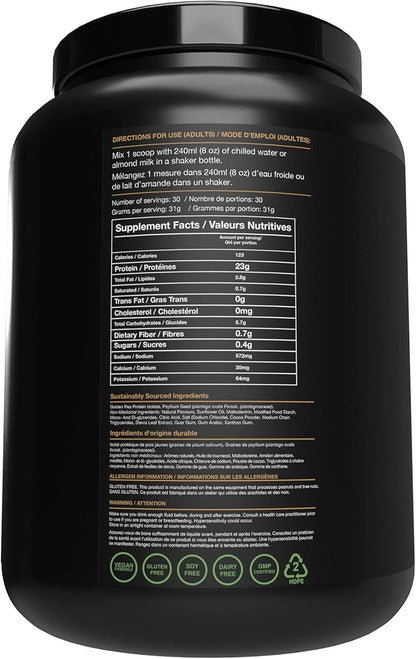 Blessed Vegan Protein Powder - Plant Based Protein Powder Meal Replacement Protein Shake, 23g of Pea Protein Powder, Dairy Free, Gluten Free, Soy Free, No Sugar Added, 30 Servings (Peanut Butter Cup)