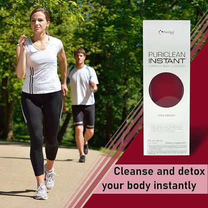 Wellgenix Puriclean Instant Complete Body Cleanser, 32 Fl Oz Fruit Punch, Premium Maximum Strength Herbal Cleanse Detox Drink, One Hour Detox Support Supplement