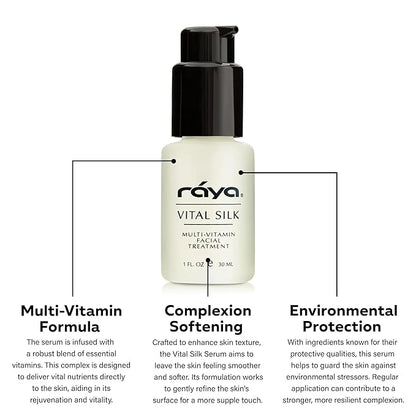 RAYA Vital Silk Serum (509) | Multi-Vitamin Facial Treatment for All Non-Sensitive Skin Beginning to show signs of Age | Softens and Smooths Complexion | Protects From Environmental Damage