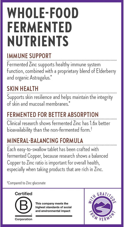 New Chapter Zinc Supplement, Fermented Zinc Complex, ONE Daily for Immune Support + Skin Health, Mineral-Balancing Formula Rich in Copper, Easy to Swallow & Digest, 90 Count (3 Month Supply)