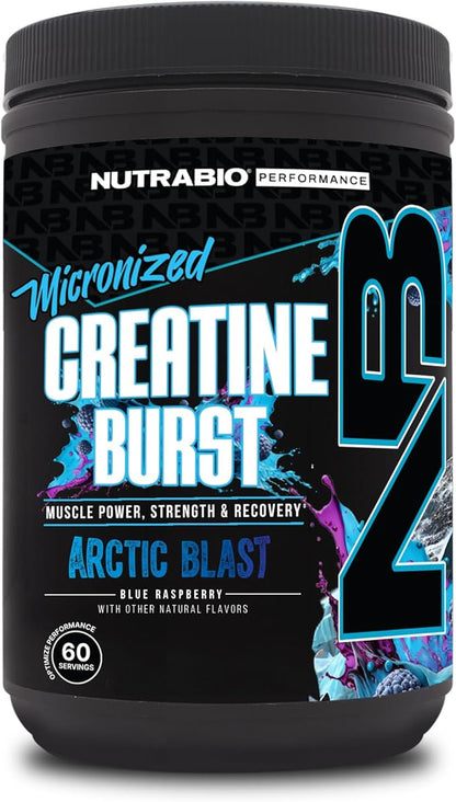 NutraBio Pure Creatine Monohydrate Powder Supplement, Arctic Blast, (300 g) - Supports Bulk Muscle Energy, Recovery, and Strength - HPLC Tested Pure Grade Creatine Powder Supplement for Men and Women