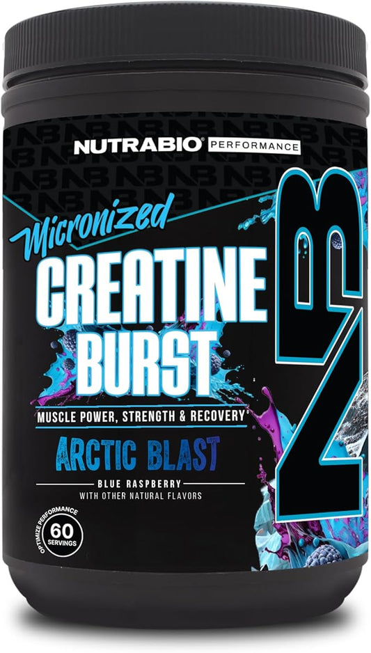 NutraBio Pure Creatine Monohydrate Powder Supplement, Arctic Blast, (300 g) - Supports Bulk Muscle Energy, Recovery, and Strength - HPLC Tested Pure Grade Creatine Powder Supplement for Men and Women
