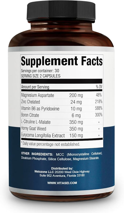 Testronix Performance Supplement for Men - Energy and Muscle Supplements for Mens Health - 60 Capsules