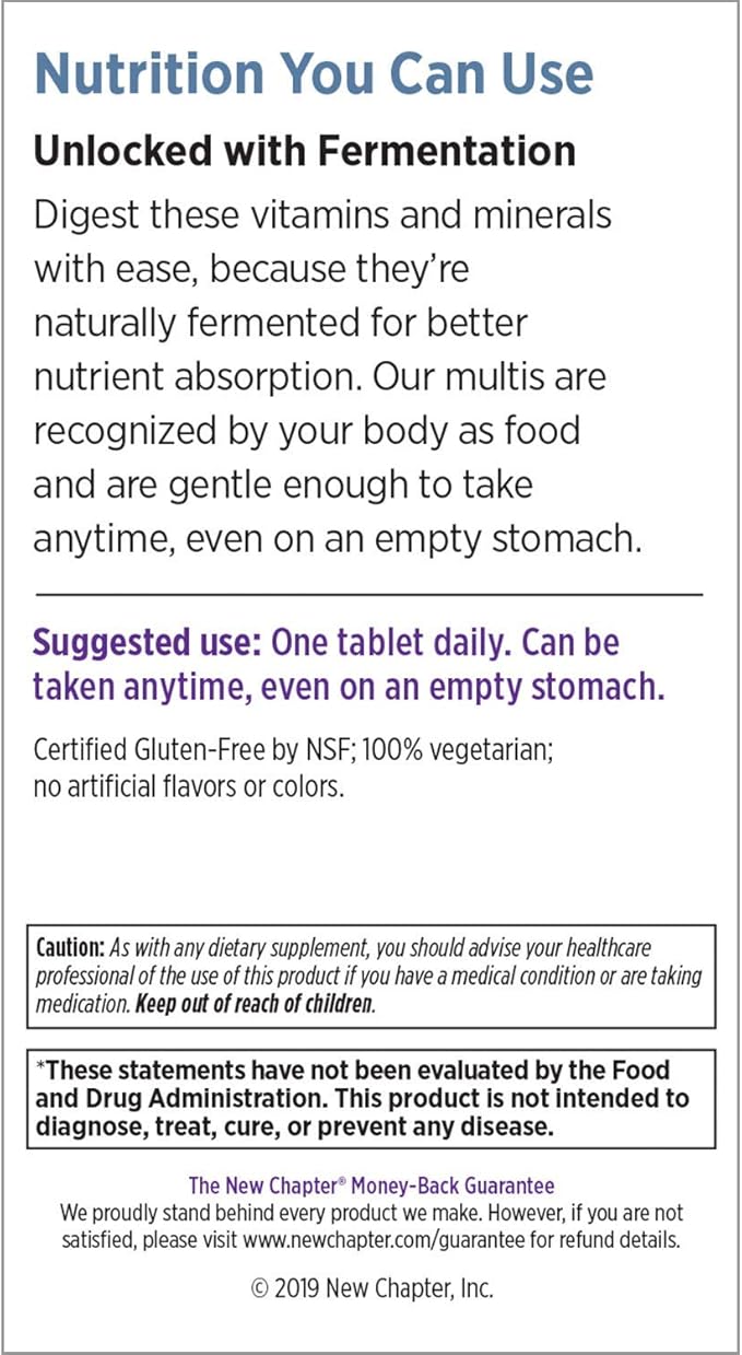 New Chapter Multivitamin for Men 50 Plus - Every Man's One Daily 55+ with Fermented Probiotics + Whole Foods + Astaxanthin + Organic Non-GMO Ingredients - 90 ct