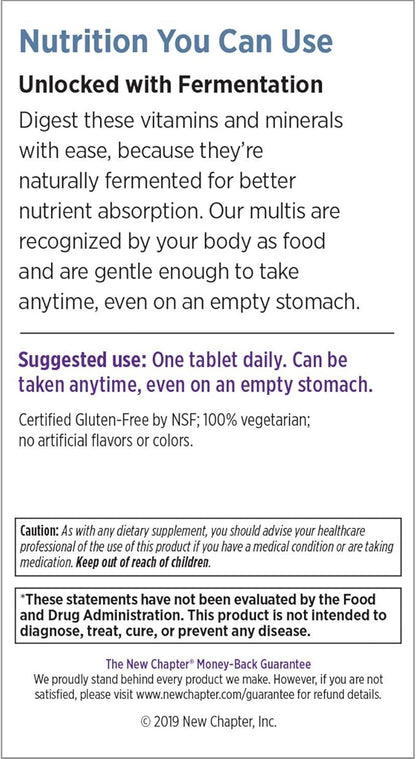 New Chapter Multivitamin for Men 50 Plus - Every Man's One Daily 55+ with Fermented Probiotics + Whole Foods + Astaxanthin + Organic Non-GMO Ingredients - 90 ct