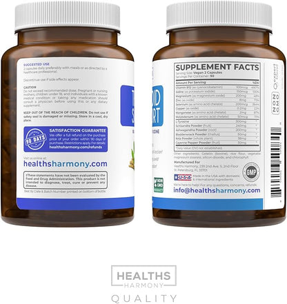 Thyroid Support with Iodine - 180 Capsules (Non-GMO) Improve Your Energy - Ashwagandha Root, Zinc, Selenium, Vitamin B12 Complex - Thyroid Health Supplement for Women and for Men - 90 Day Supply…