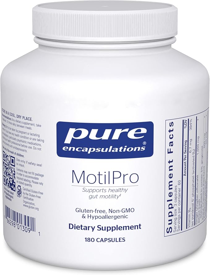 Pure Encapsulations MotilPro | Hypoallergenic Dietary Supplement to Promote Healthy Gut Motility* | 180 Capsules