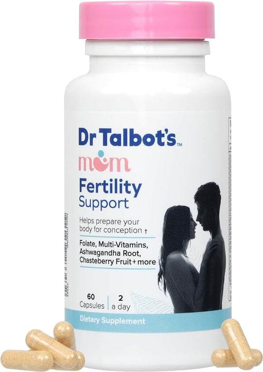 Dr. Talbot's Mom Fertility Support Multi-Vitamins - Aids Ovulation and Prepares Body for Conception - 60 Capsules