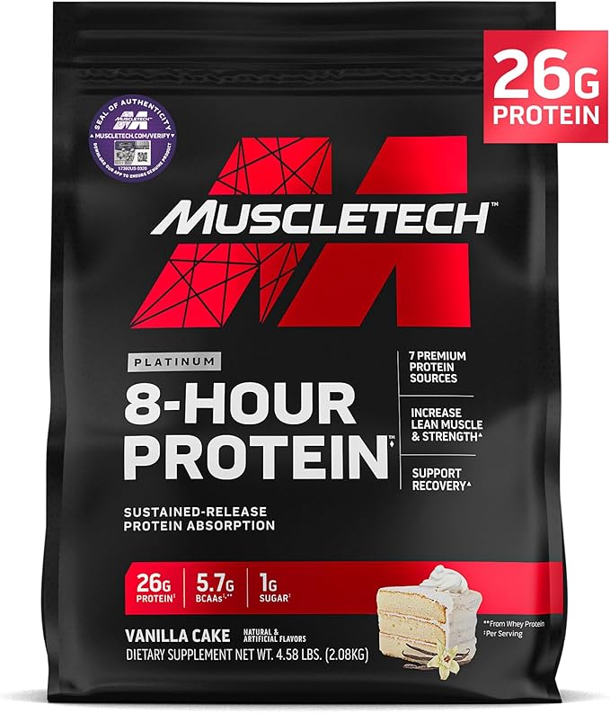 MuscleTech Phase8 Protein Powder | Whey & Casein Protein Powder | Slow Release 8-Hour Protein | Muscle Builder for Men & Women | Protein Powder for Muscle Gain | Vanilla, 4.58lbs
