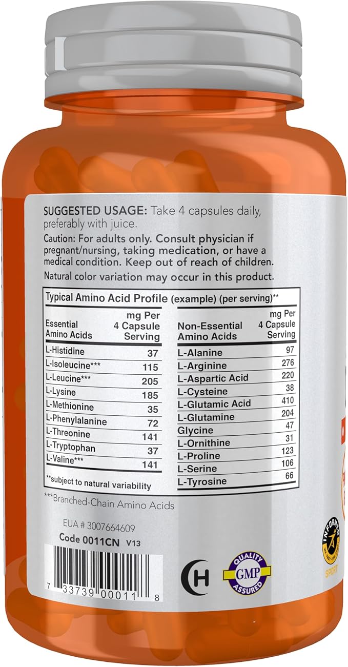 NOW Sports Nutrition, Amino CompleteTM with Vitamin B-6, 120 Count